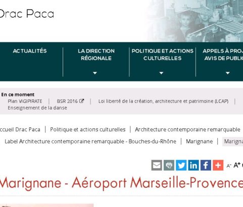 Site Ministère de la Culture Patrimoine contemporain remarquable Aéroport Marignane