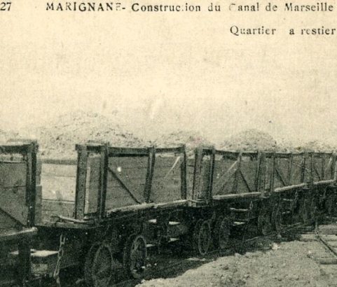 Construction canal et tunnel - source Archives Ville de Marignane