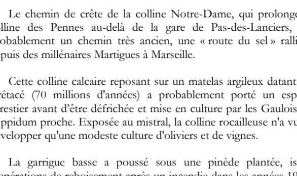 Texte de la balise sur le GR2013 Colline Notre-Dame